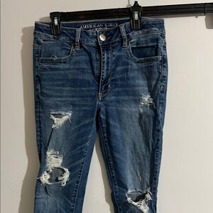 American Eagle Outfitters Women's Distressed Blue Jeans